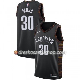 Muški NBA Dres Brooklyn Nets Dzanan Musa 30 Nike 2018-19 City Edition Crna Swingman